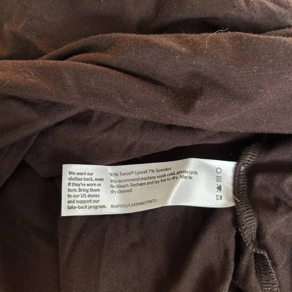 Eileen Fisher Women's Petite Small Dress Brown Viscose-Jersey Bateau-Neck Midi - Picture 11 of 11